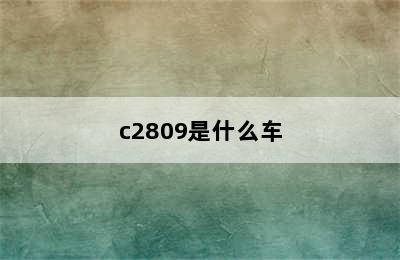 c2809是什么车