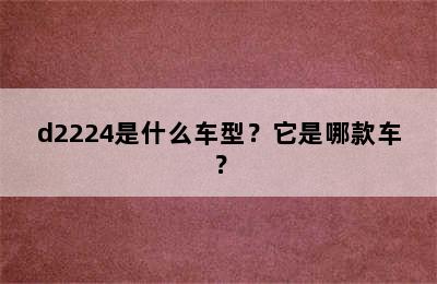 d2224是什么车型？它是哪款车？