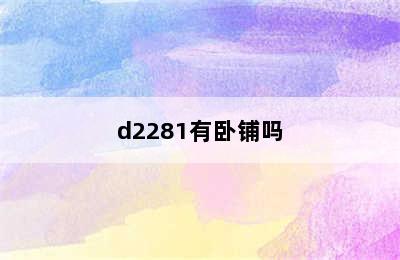 d2281有卧铺吗