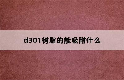 d301树脂的能吸附什么