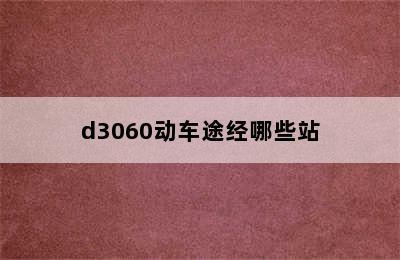 d3060动车途经哪些站