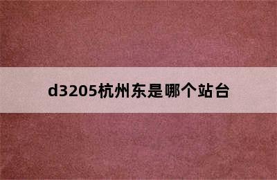 d3205杭州东是哪个站台