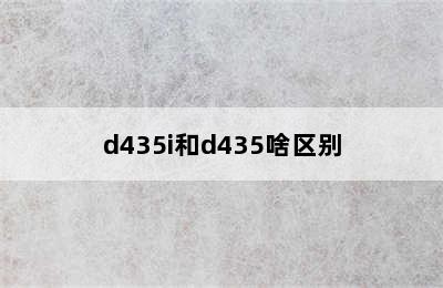 d435i和d435啥区别