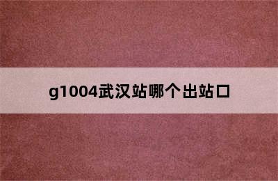 g1004武汉站哪个出站口