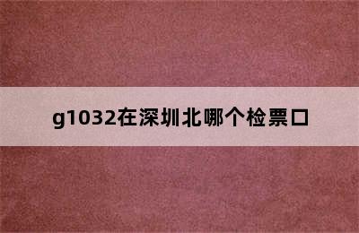 g1032在深圳北哪个检票口