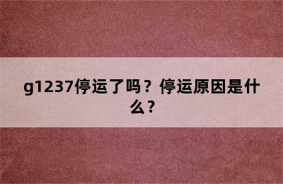 g1237停运了吗？停运原因是什么？