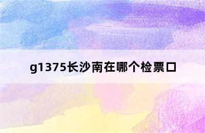 g1375长沙南在哪个检票口