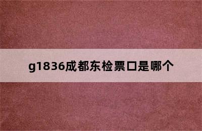 g1836成都东检票口是哪个