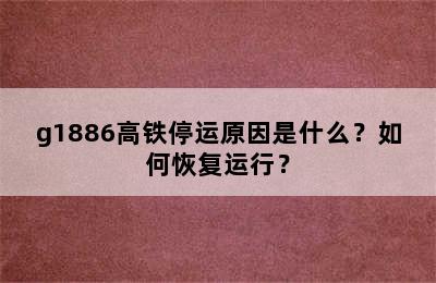 g1886高铁停运原因是什么？如何恢复运行？