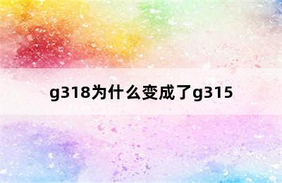 g318为什么变成了g315