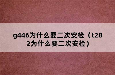 g446为什么要二次安检（t282为什么要二次安检）