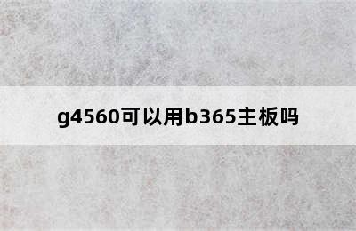 g4560可以用b365主板吗