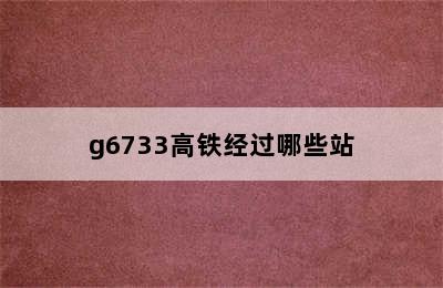 g6733高铁经过哪些站