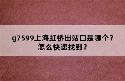 g7599上海虹桥出站口是哪个？怎么快速找到？