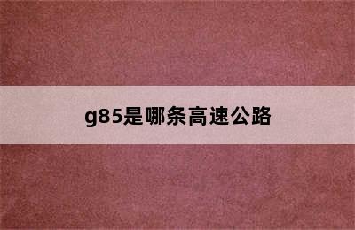 g85是哪条高速公路