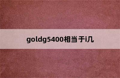 goldg5400相当于i几