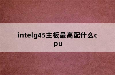 intelg45主板最高配什么cpu