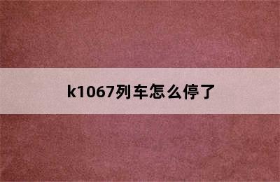 k1067列车怎么停了