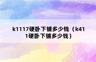 k1117硬卧下铺多少钱（k411硬卧下铺多少钱）