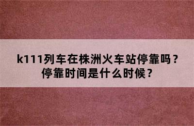 k111列车在株洲火车站停靠吗？停靠时间是什么时候？