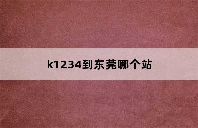 k1234到东莞哪个站