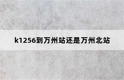 k1256到万州站还是万州北站