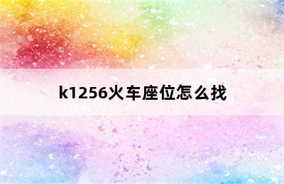k1256火车座位怎么找