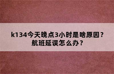 k134今天晚点3小时是啥原因？航班延误怎么办？