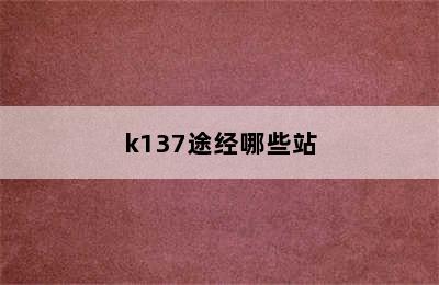 k137途经哪些站