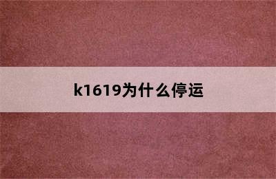 k1619为什么停运