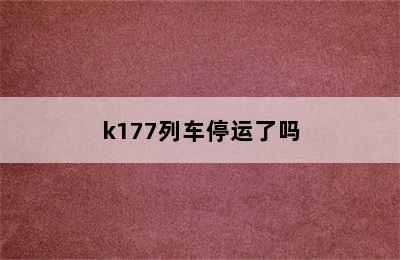 k177列车停运了吗