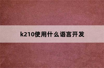 k210使用什么语言开发