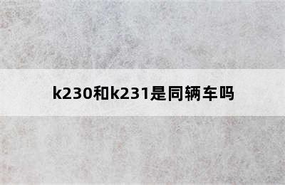 k230和k231是同辆车吗