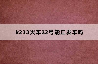 k233火车22号能正发车吗