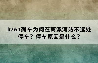 k261列车为何在离漯河站不远处停车？停车原因是什么？