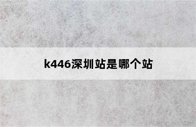 k446深圳站是哪个站