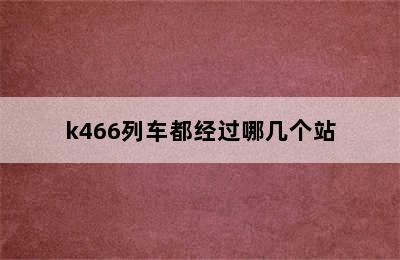 k466列车都经过哪几个站