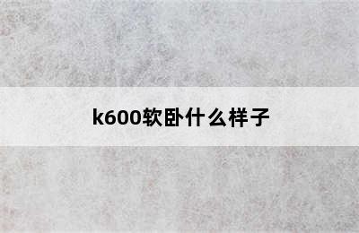 k600软卧什么样子