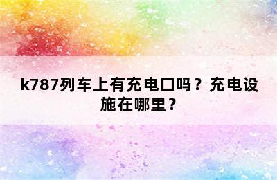k787列车上有充电口吗？充电设施在哪里？