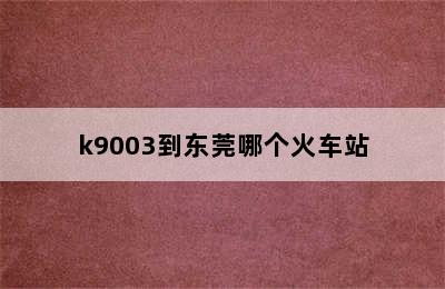 k9003到东莞哪个火车站