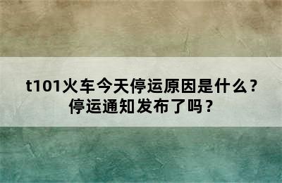 t101火车今天停运原因是什么？停运通知发布了吗？