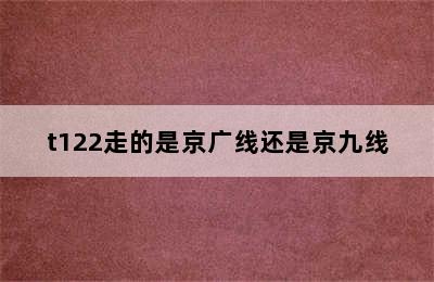 t122走的是京广线还是京九线