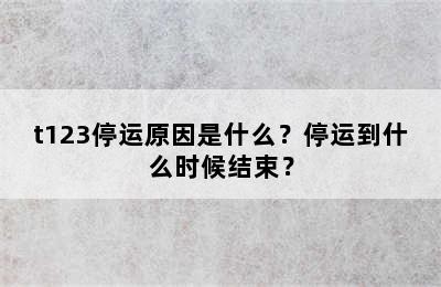 t123停运原因是什么？停运到什么时候结束？