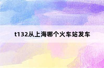 t132从上海哪个火车站发车