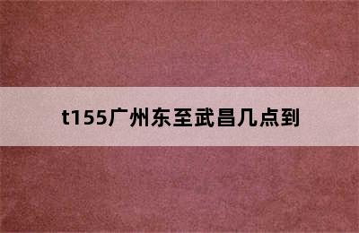 t155广州东至武昌几点到