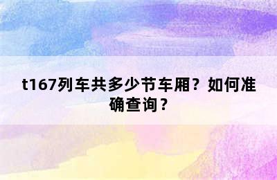 t167列车共多少节车厢？如何准确查询？