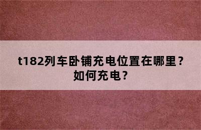 t182列车卧铺充电位置在哪里？如何充电？