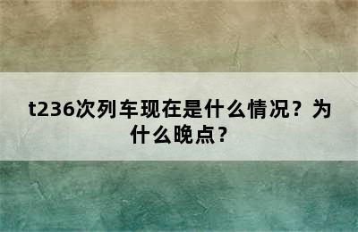 t236次列车现在是什么情况？为什么晚点？