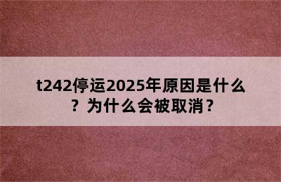 t242停运2025年原因是什么？为什么会被取消？
