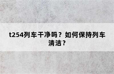 t254列车干净吗？如何保持列车清洁？